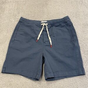 Topo Designs Dirt Shorts Mens L Blue 6" Inseam Organic Cotton Stretch Drawstring